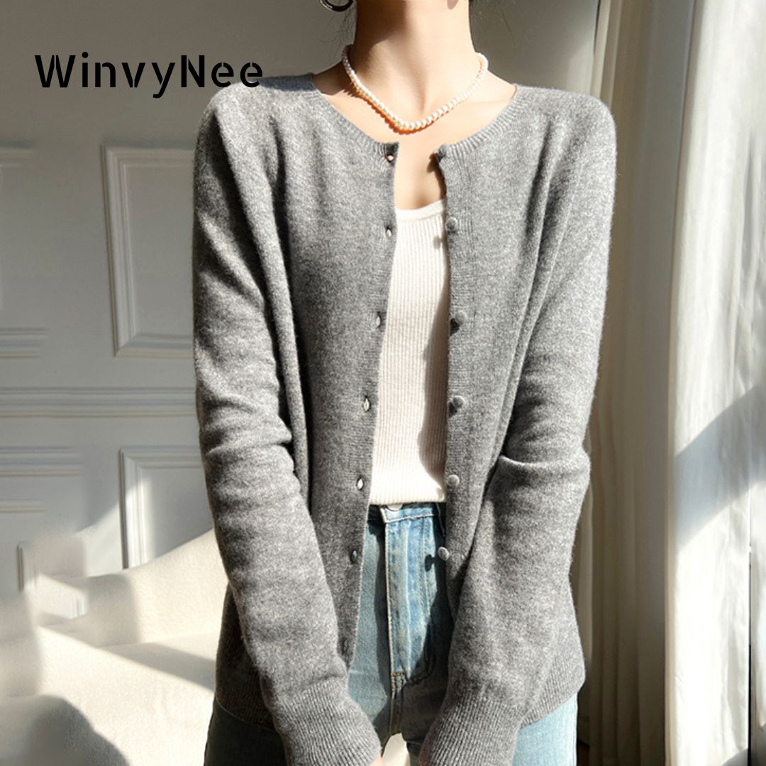 Wool Coat Peacoat - WinvyNee 2024 tren baru kardigan wol