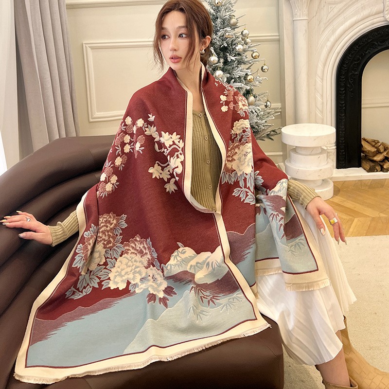 Cashmere Pashmina Wrap - Syal Selendang Kasmir Hangat Baru Musim