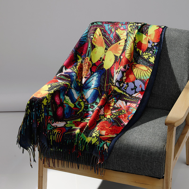 Wool Scarf Men - Syal kasmir lukisan minyak merek mewah