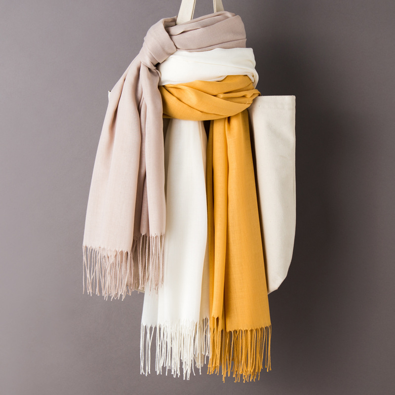 Syal Wanita Rumbai Kasmir Imit - Cashmere Pashmina Wrap ulasan dan harga