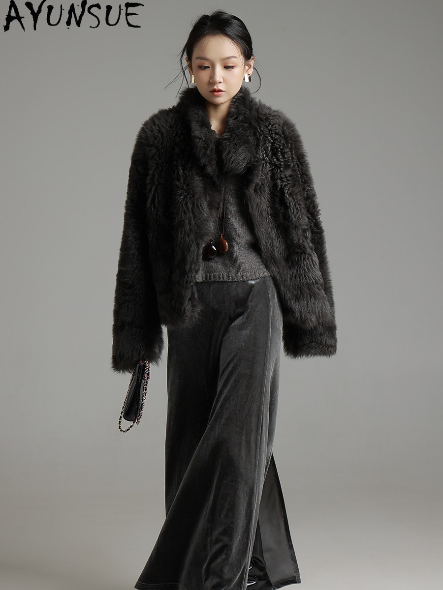 AYUNSUE Mantel Bulu Kulit Domb - Wool Coat Peacoat ulasan dan harga