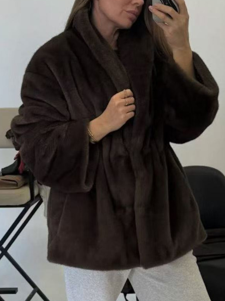 Jaket Bulu Imitasi Mink Kasual - Wool Coat Peacoat ulasan dan harga