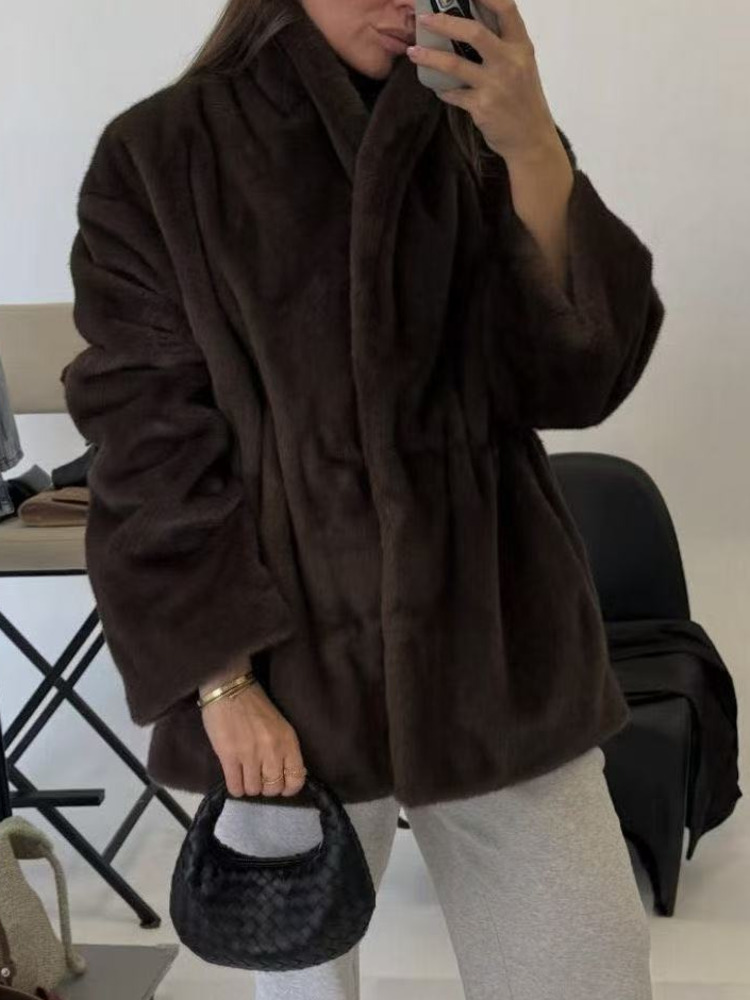 Jaket Bulu Imitasi Mink Kasual - Wool Coat Peacoat ulasan dan harga